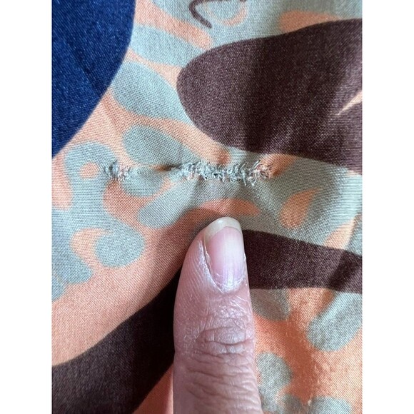 Manuheali'i Shirt Mens Medium Blue Brown Rayon Hawaiian Aloha Hibiscus Floral - Picture 13 of 13